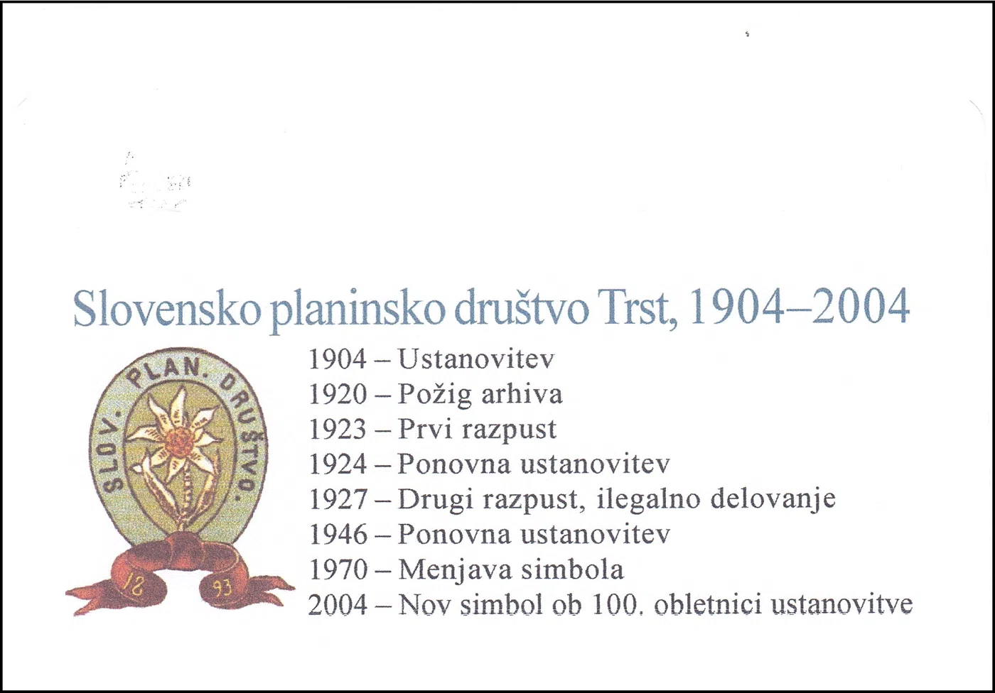 STOLETNICA PLANINSKO DRUŠTVO TRST 1904 - 2004
